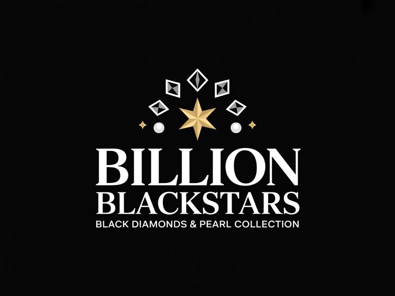 Billion Blackstar Black Diamonds and Pearl Collection logo design by XenaArt