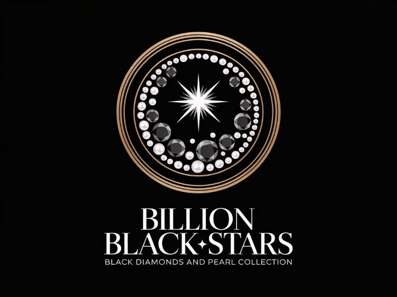 Billion Blackstar Black Diamonds and Pearl Collection logo design by XenaArt