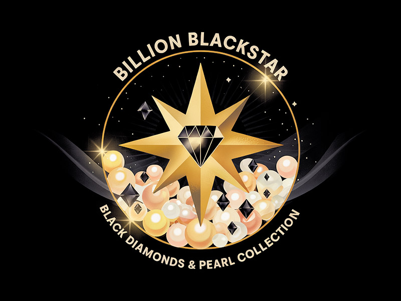 Billion Blackstar Black Diamonds and Pearl Collection logo design by IamSoya