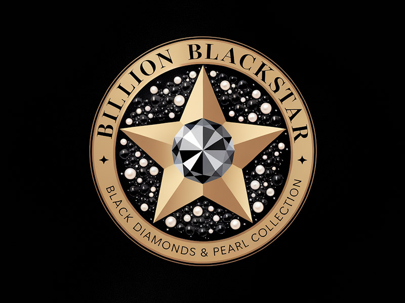 Billion Blackstar Black Diamonds and Pearl Collection logo design by IamSoya
