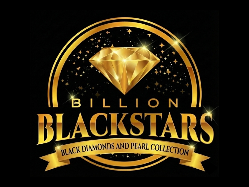 Billion Blackstar Black Diamonds and Pearl Collection logo design by Girly
