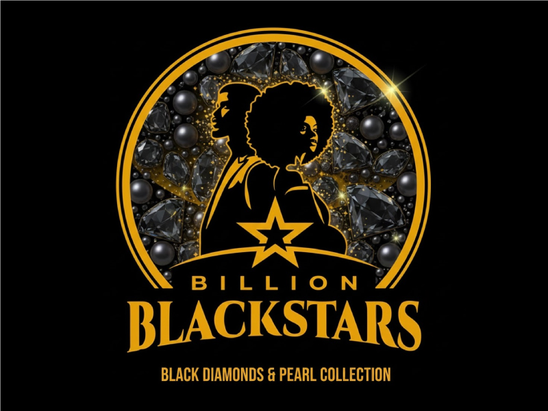 Billion Blackstar Black Diamonds and Pearl Collection logo design by Mr uink