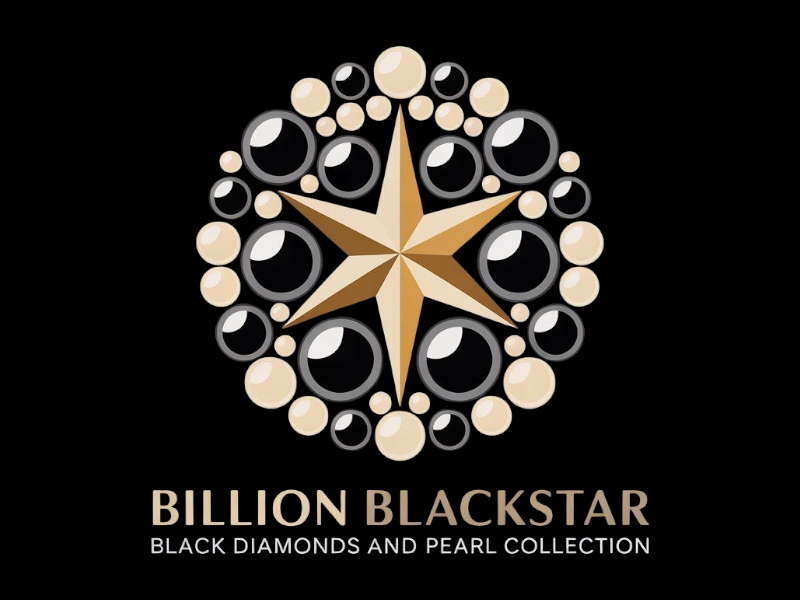 Billion Blackstar Black Diamonds and Pearl Collection logo design by salim