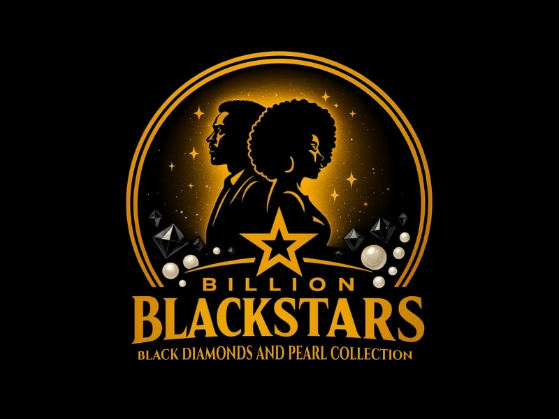 Billion Blackstar Black Diamonds and Pearl Collection logo design by Octavino