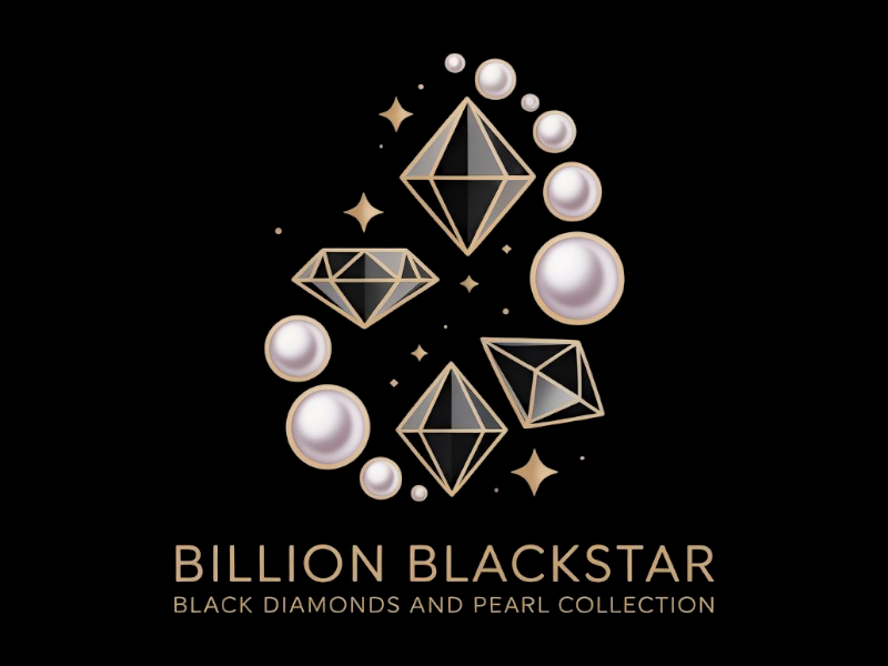 Billion Blackstar Black Diamonds and Pearl Collection logo design by salim