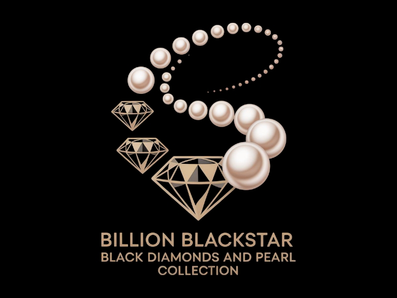 Billion Blackstar Black Diamonds and Pearl Collection logo design by salim