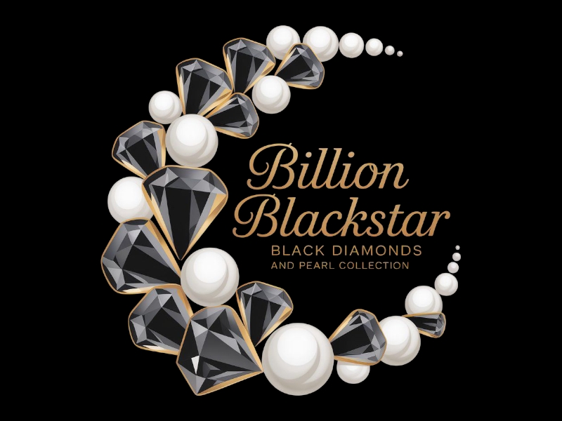 Billion Blackstar Black Diamonds and Pearl Collection logo design by salim