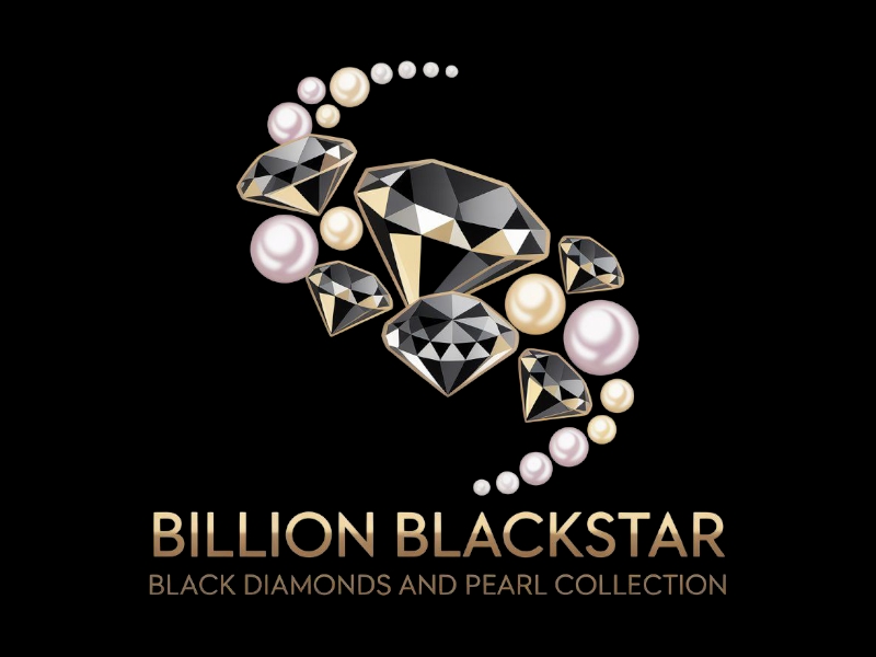 Billion Blackstar Black Diamonds and Pearl Collection logo design by Nai