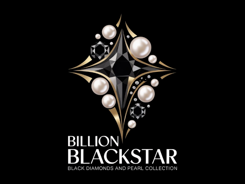 Billion Blackstar Black Diamonds and Pearl Collection logo design by Nai