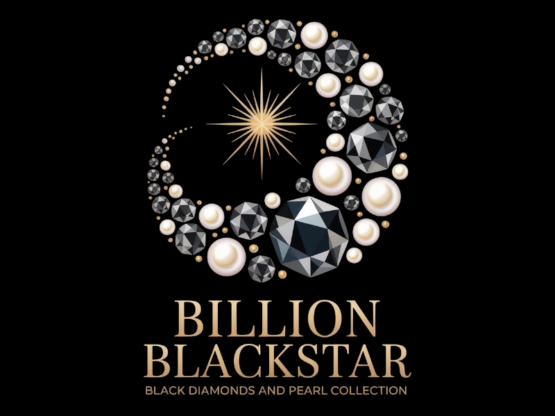Billion Blackstar Black Diamonds and Pearl Collection logo design by Nai
