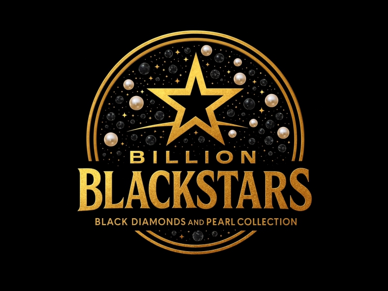 Billion Blackstar Black Diamonds and Pearl Collection logo design by Octavino