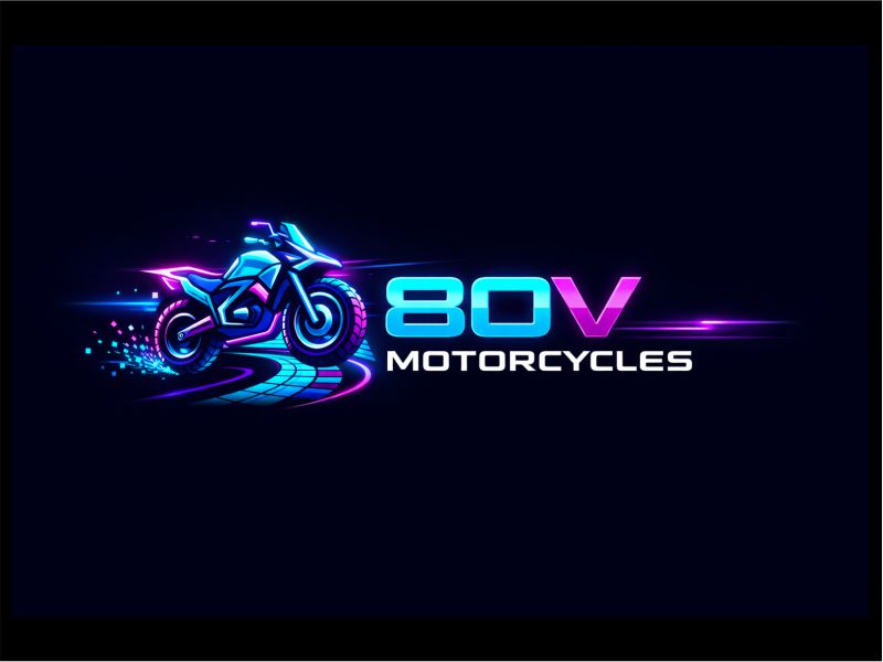 80v, 80V, 80v.motorcycles, or 80V.MOTORCYCLES or none logo design by WooW