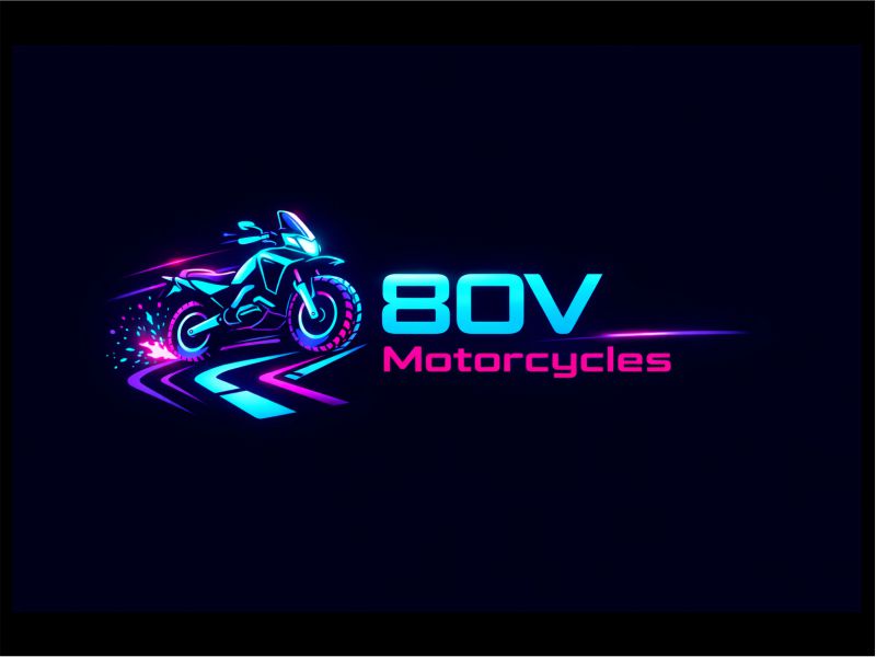 80v, 80V, 80v.motorcycles, or 80V.MOTORCYCLES or none logo design by WooW
