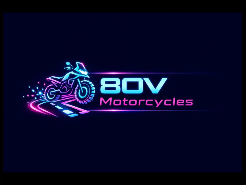 80v, 80V, 80v.motorcycles, or 80V.MOTORCYCLES or none logo design by WooW