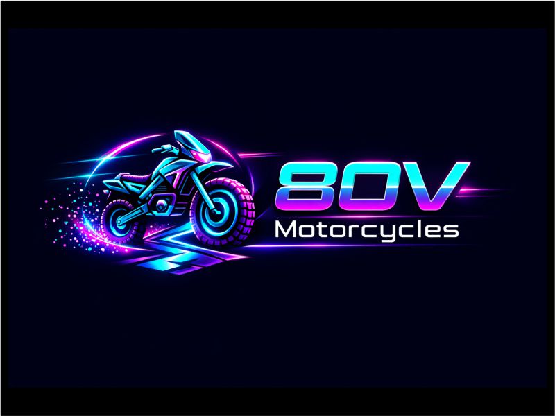 80v, 80V, 80v.motorcycles, or 80V.MOTORCYCLES or none logo design by WooW