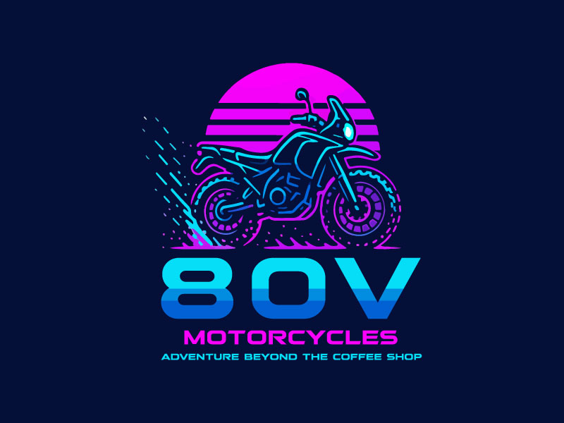 80v, 80V, 80v.motorcycles, or 80V.MOTORCYCLES or none logo design by King