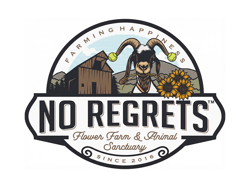 No Regrets Flower Farm & Animal Sanctuary logo design by IamSoya