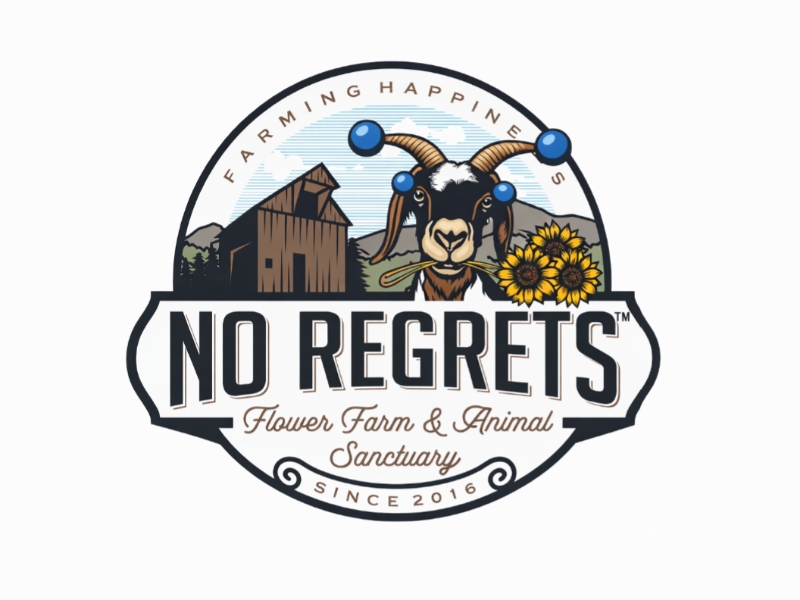 No Regrets Flower Farm & Animal Sanctuary logo design by careem