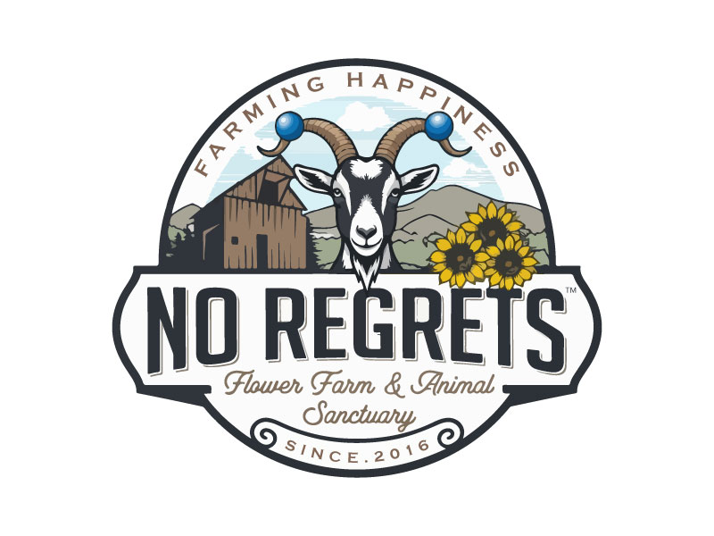 No Regrets Flower Farm & Animal Sanctuary logo design by Rahul Biswas