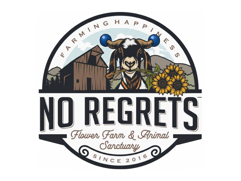 No Regrets Flower Farm & Animal Sanctuary logo design by grea8design