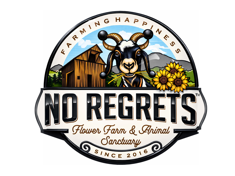 No Regrets Flower Farm & Animal Sanctuary logo design by Kanenas