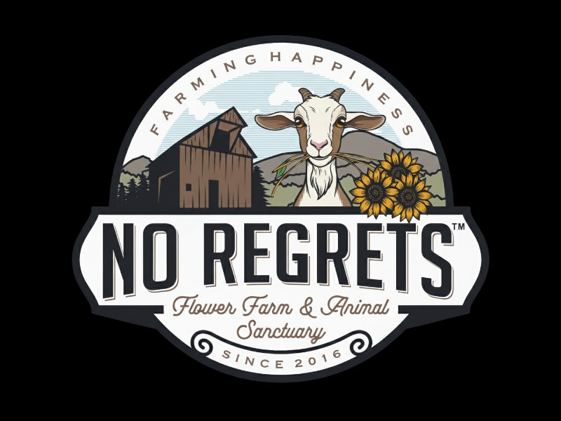 No Regrets Flower Farm & Animal Sanctuary logo design by iffikhan
