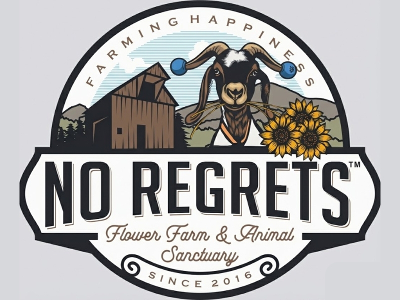 No Regrets Flower Farm & Animal Sanctuary logo design by Michael Luutu