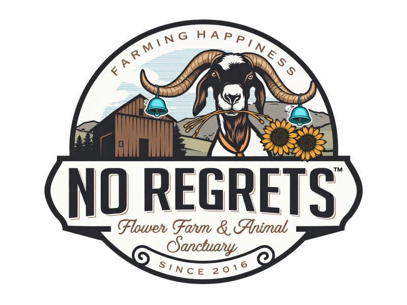 No Regrets Flower Farm & Animal Sanctuary logo design by fitriangga