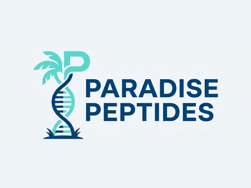 Paradise Peptides logo design by XenaArt
