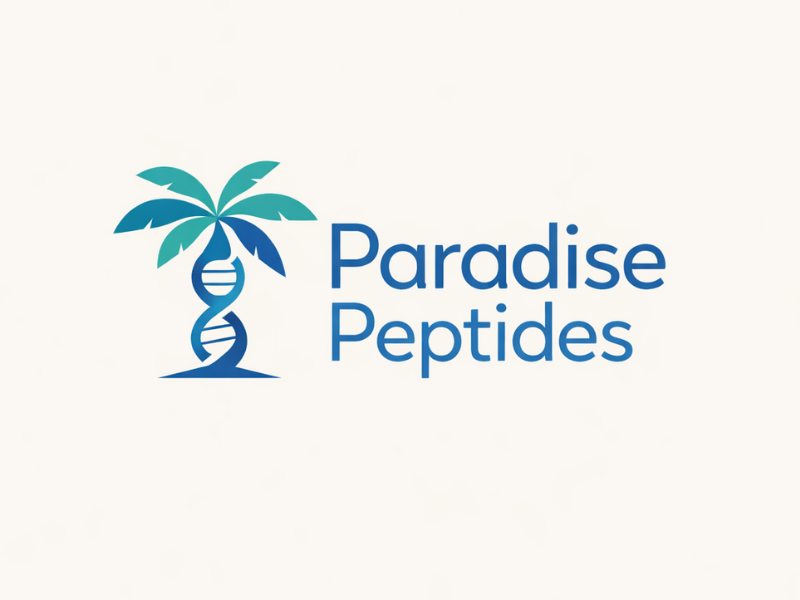 Paradise Peptides logo design by XenaArt