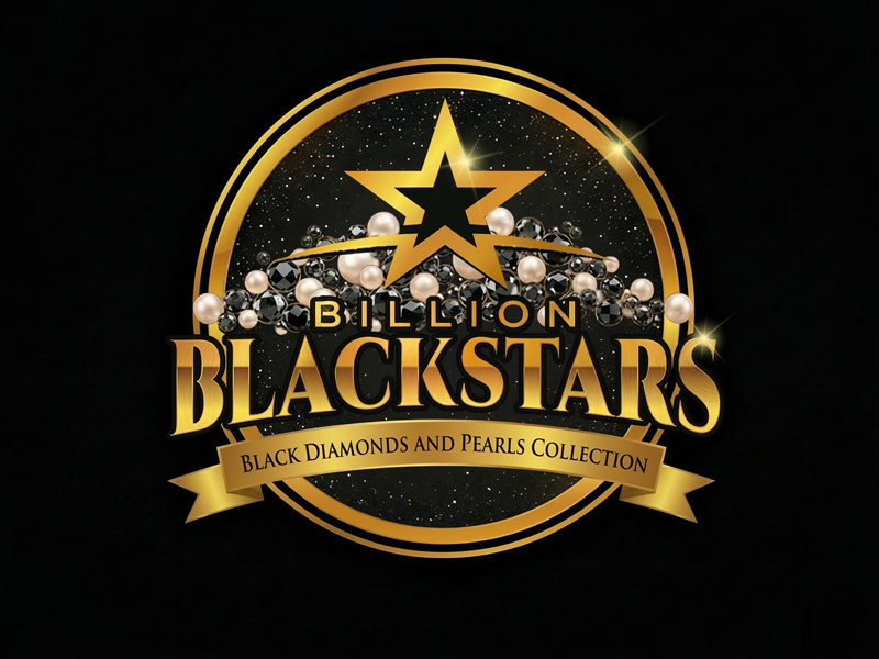 Billion Blackstar Black Diamonds and Pearl Collection logo design by cwrproject