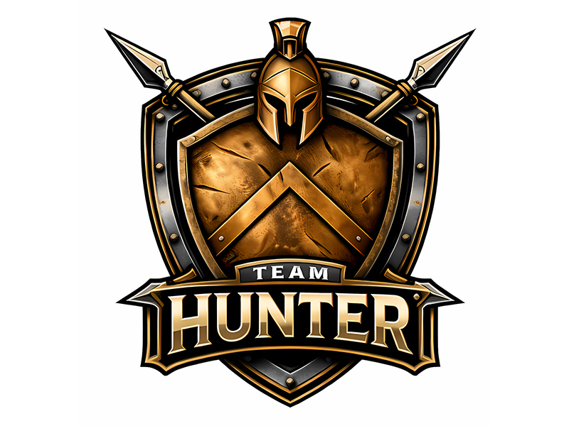 Hunter logo design by F. Curtis